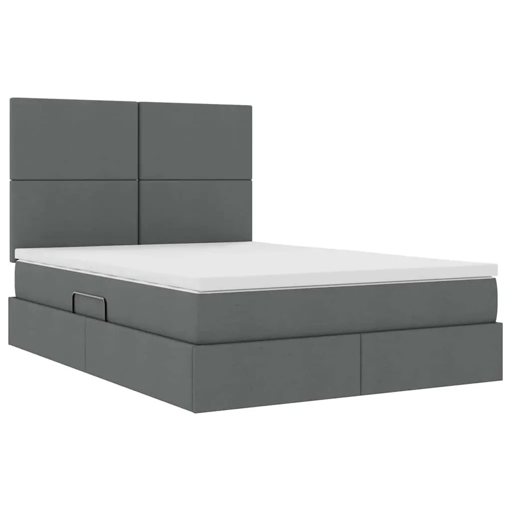 Grey Storage Bed with Hydraulic Lift Mechanism