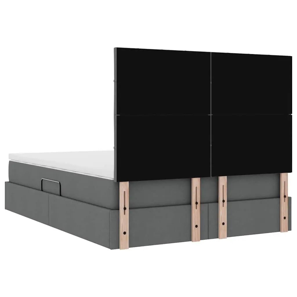 Grey Storage Bed with Hydraulic Lift Mechanism 153 x 203 cm