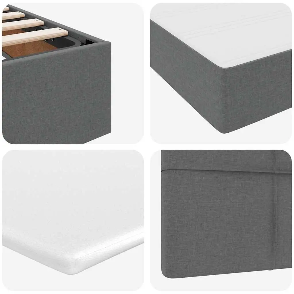Grey Storage Bed with Hydraulic Lift Mechanism 153 x 203 cm