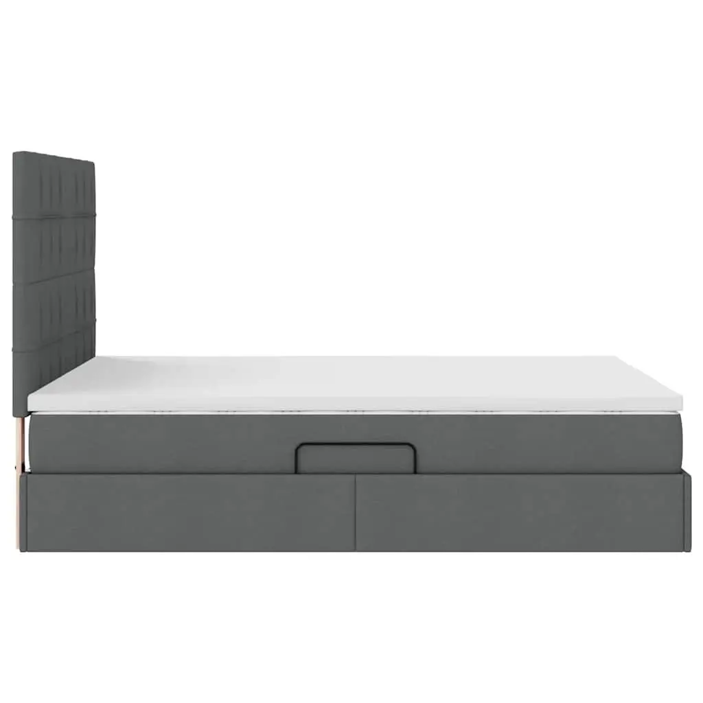 Grey Storage Bed with Hydraulic Lift Mechanism 153 x 203 cm