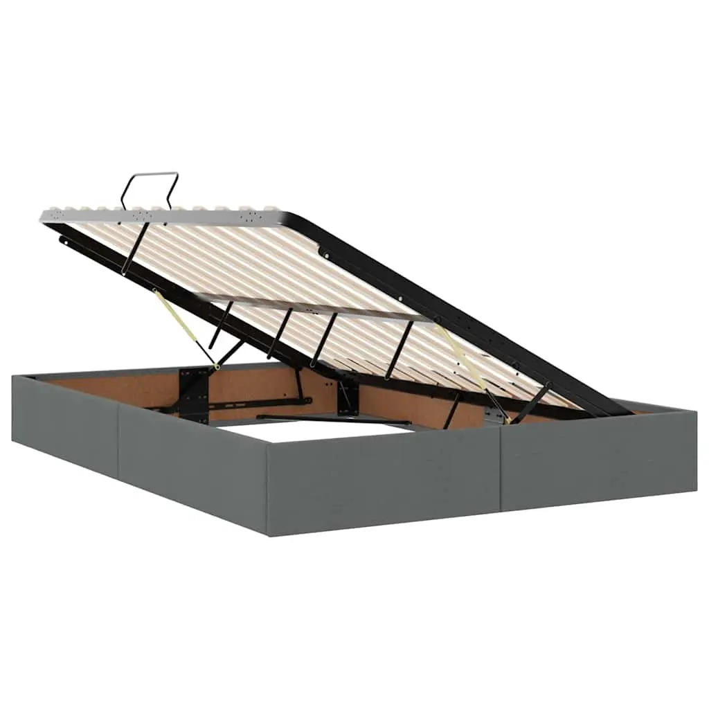 Storage Bed with Headboard Grey 153x203cm