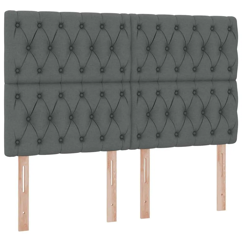 Storage Bed with Headboard Grey 153x203cm