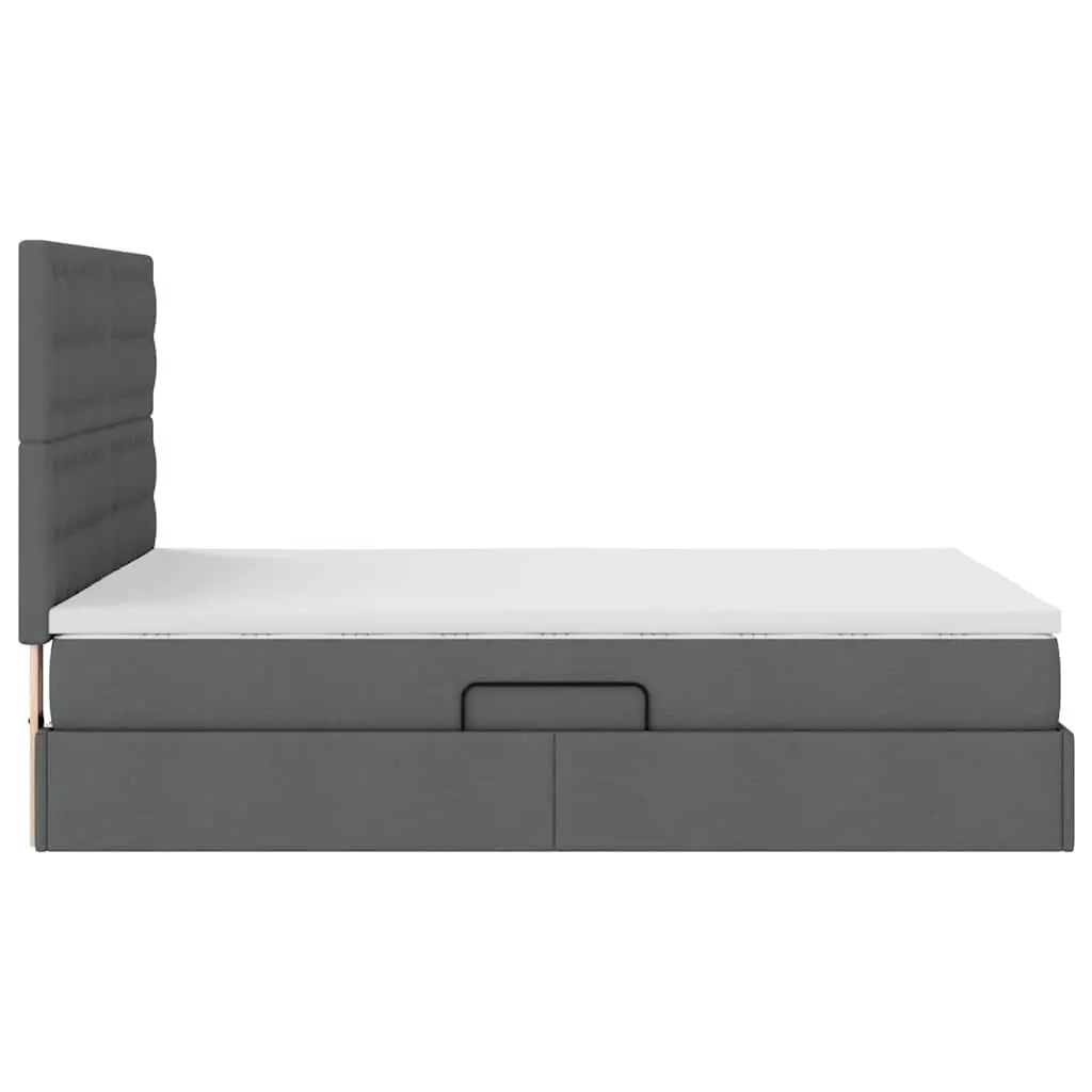LED Storage Bed with Mattress in Dark Grey