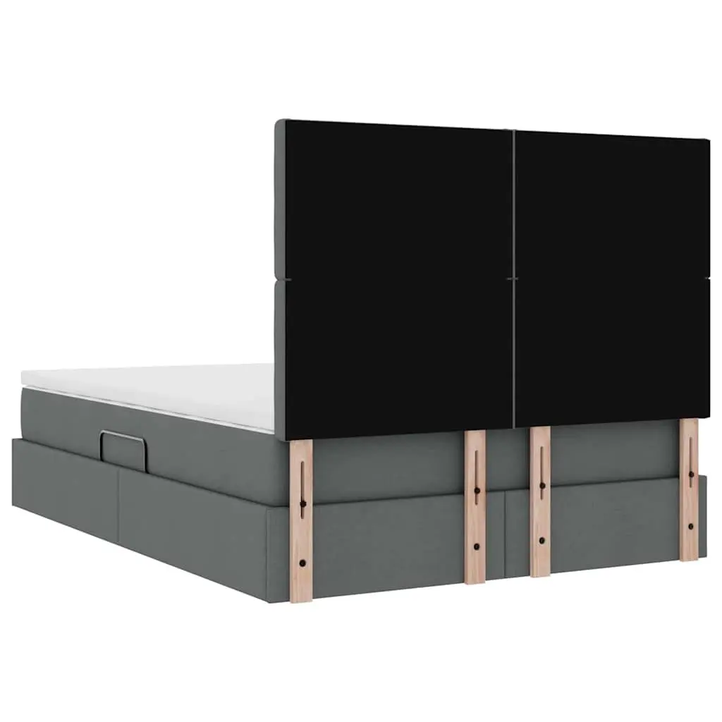 LED Storage Bed with Mattress in Dark Grey