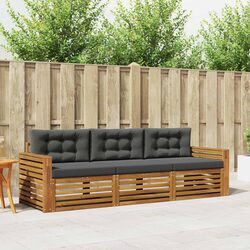 3-Piece Modular Outdoor Sofa Set in Natural Acacia