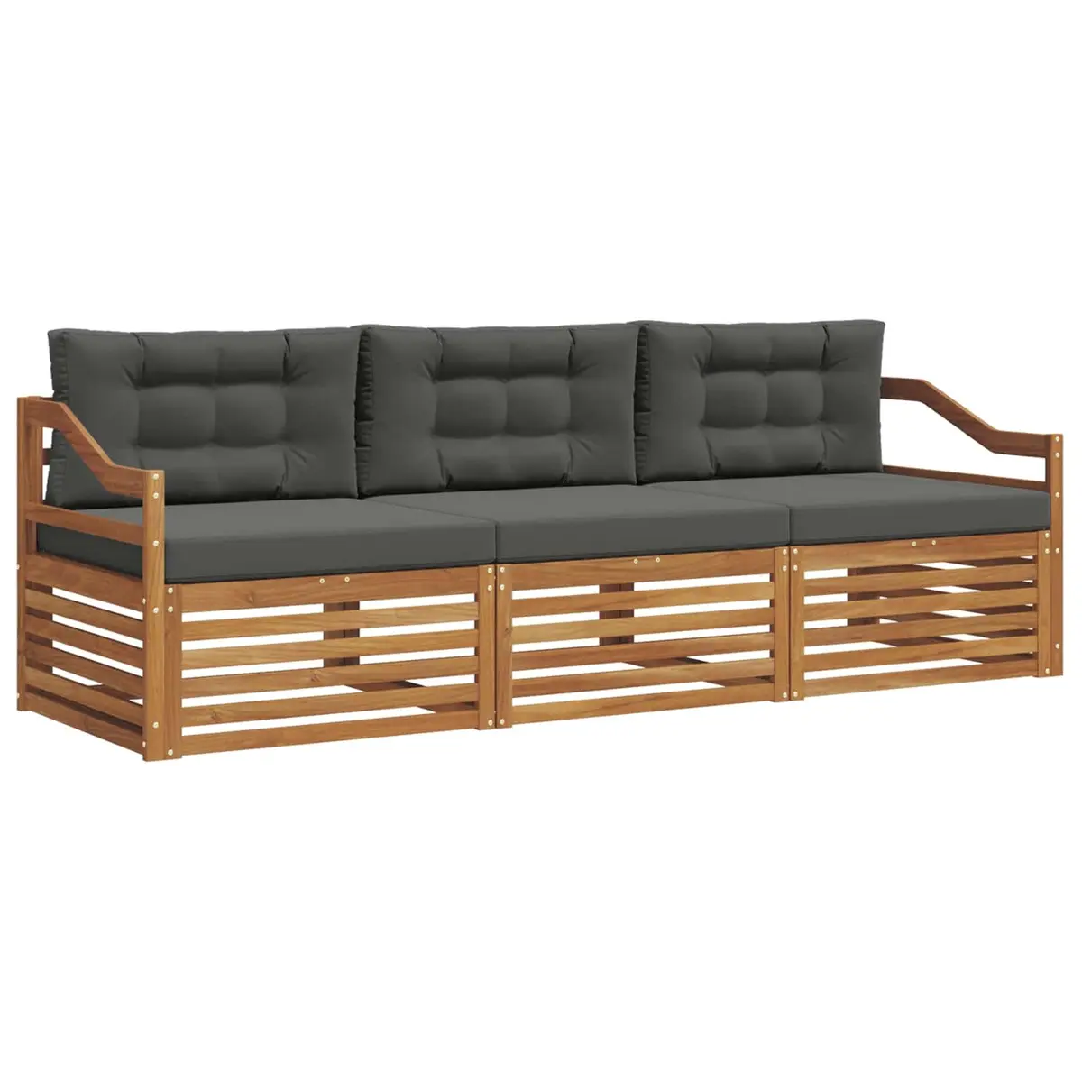3-Piece Outdoor Sofa Set in Natural Anthracite