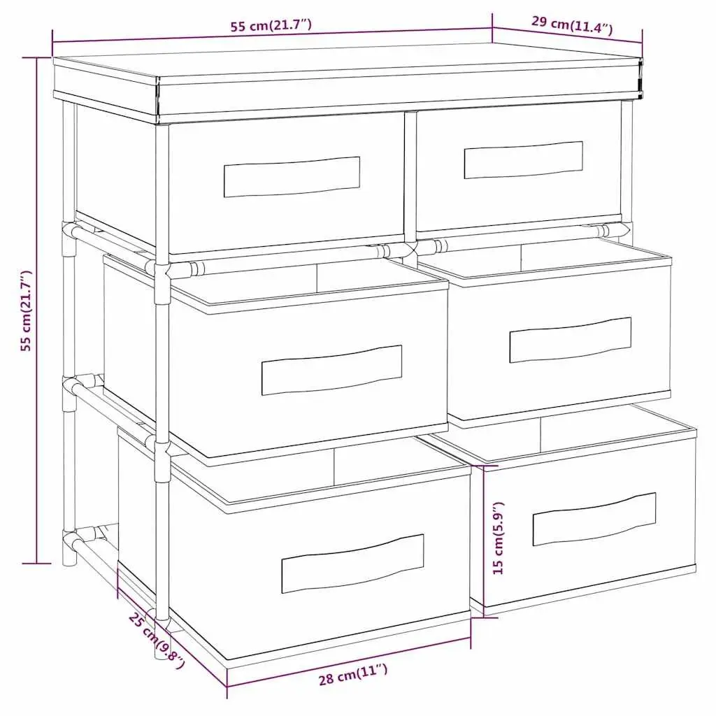 Storage Cabinet with 6 Drawers for Easy Organisation