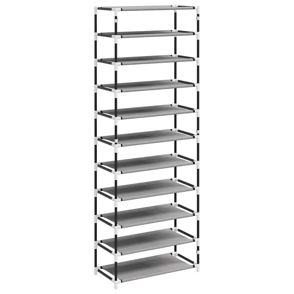 Grey 10-Tier Shoe Storage Organiser Rack