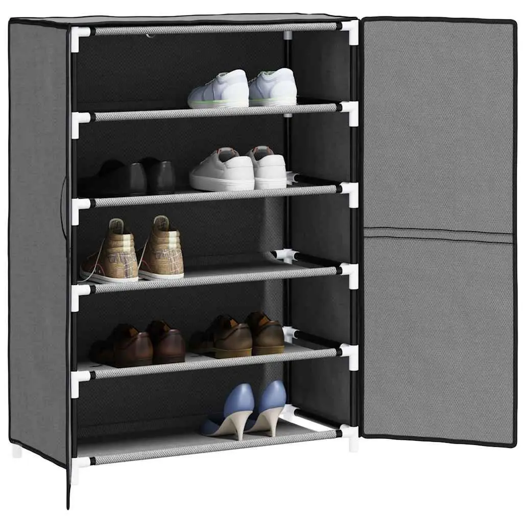 Shoe Cabinet Steel Frame 5-Tier Grey Non-Woven Fabric Storage Organiser Rack