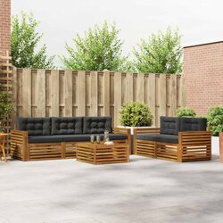 6-Piece Outdoor Sofa Set Made from Acacia Wood