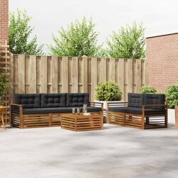 6-Piece Modular Outdoor Sofa Set in Natural Anthracite