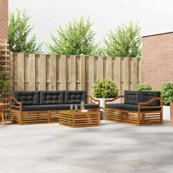 6-Piece Outdoor Sofa Set with Durable Acacia Wood