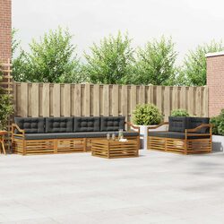 Durable 7 Piece Outdoor Sofa Set for Garden with Cushions