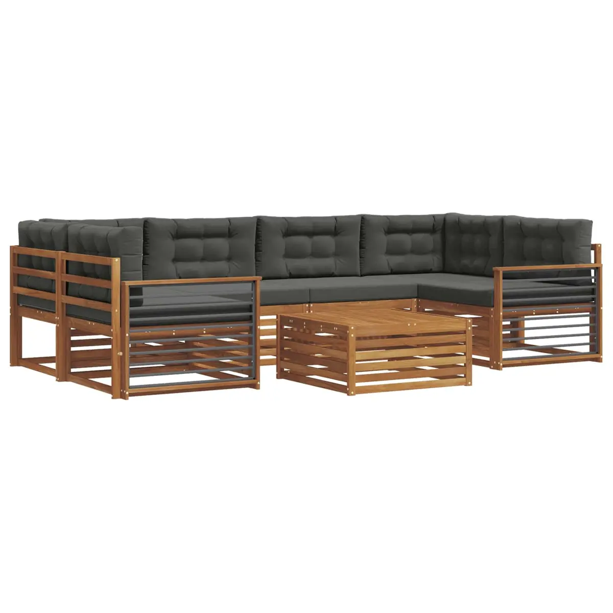 7 Piece Modular Outdoor Sofa Set with Cushions