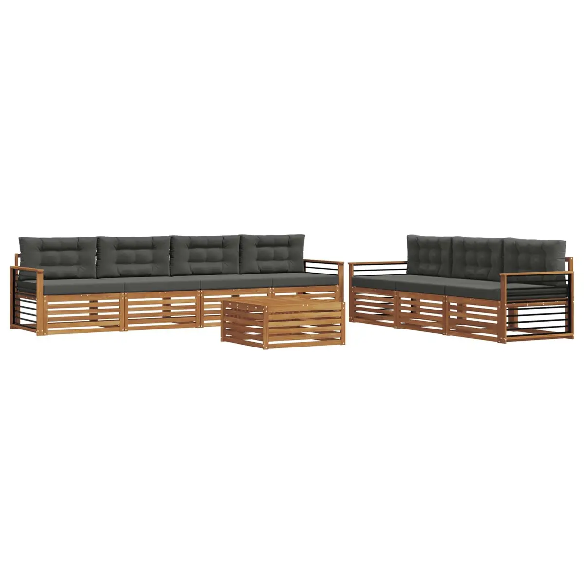 8-Piece Outdoor Sofa Set in Natural Anthracite