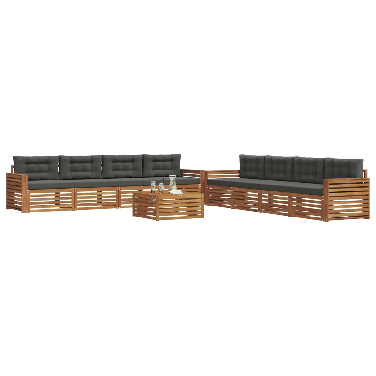 9-Piece Outdoor Sofa Set for Garden Use