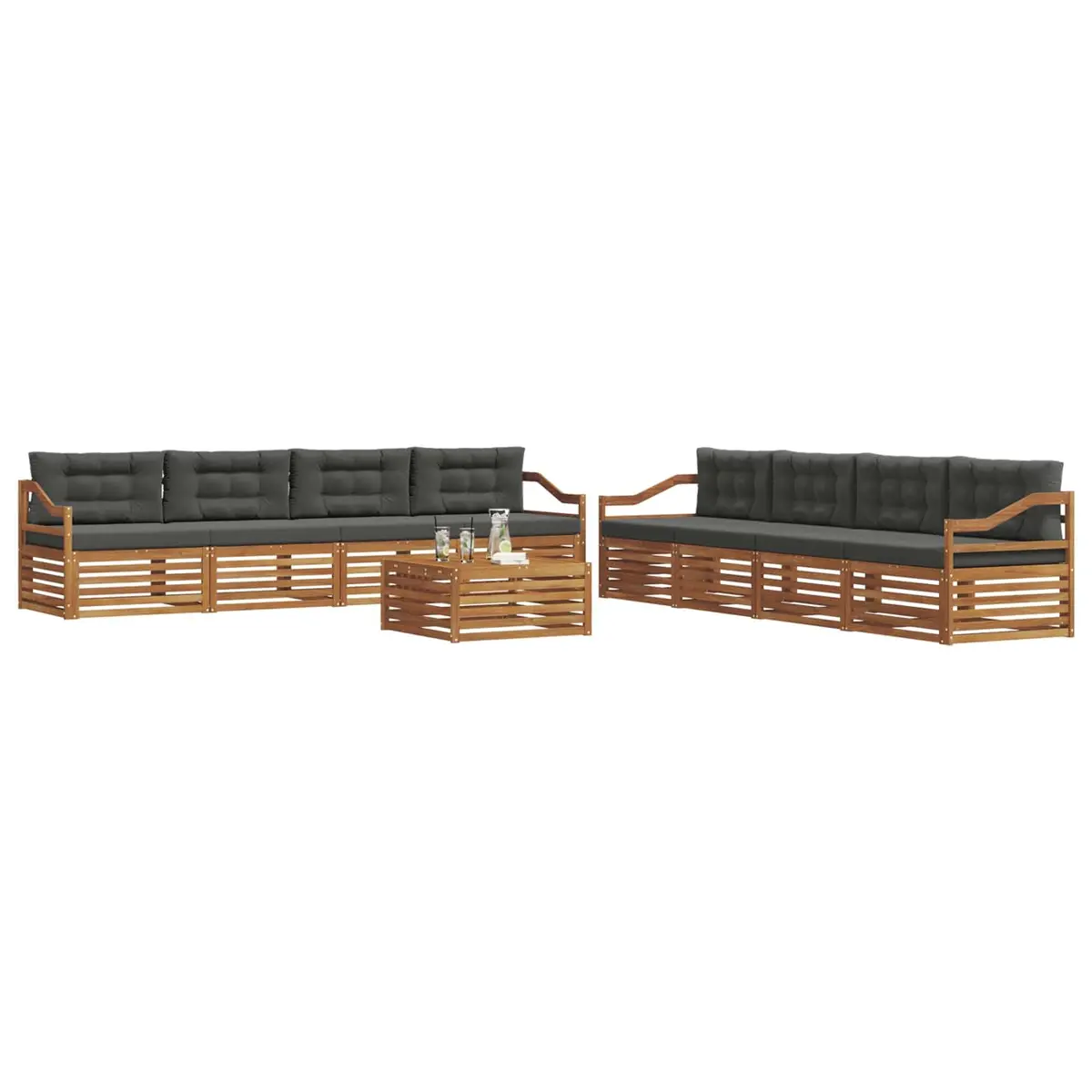 9-Piece Modular Outdoor Sofa Set in Anthracite