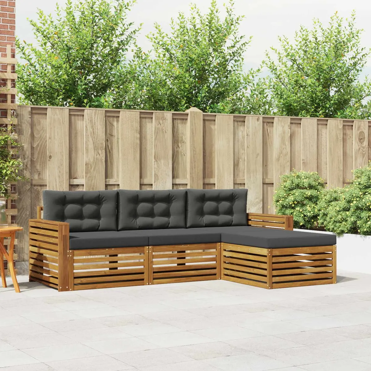 Modular Outdoor Sofa Set in Natural Anthracite