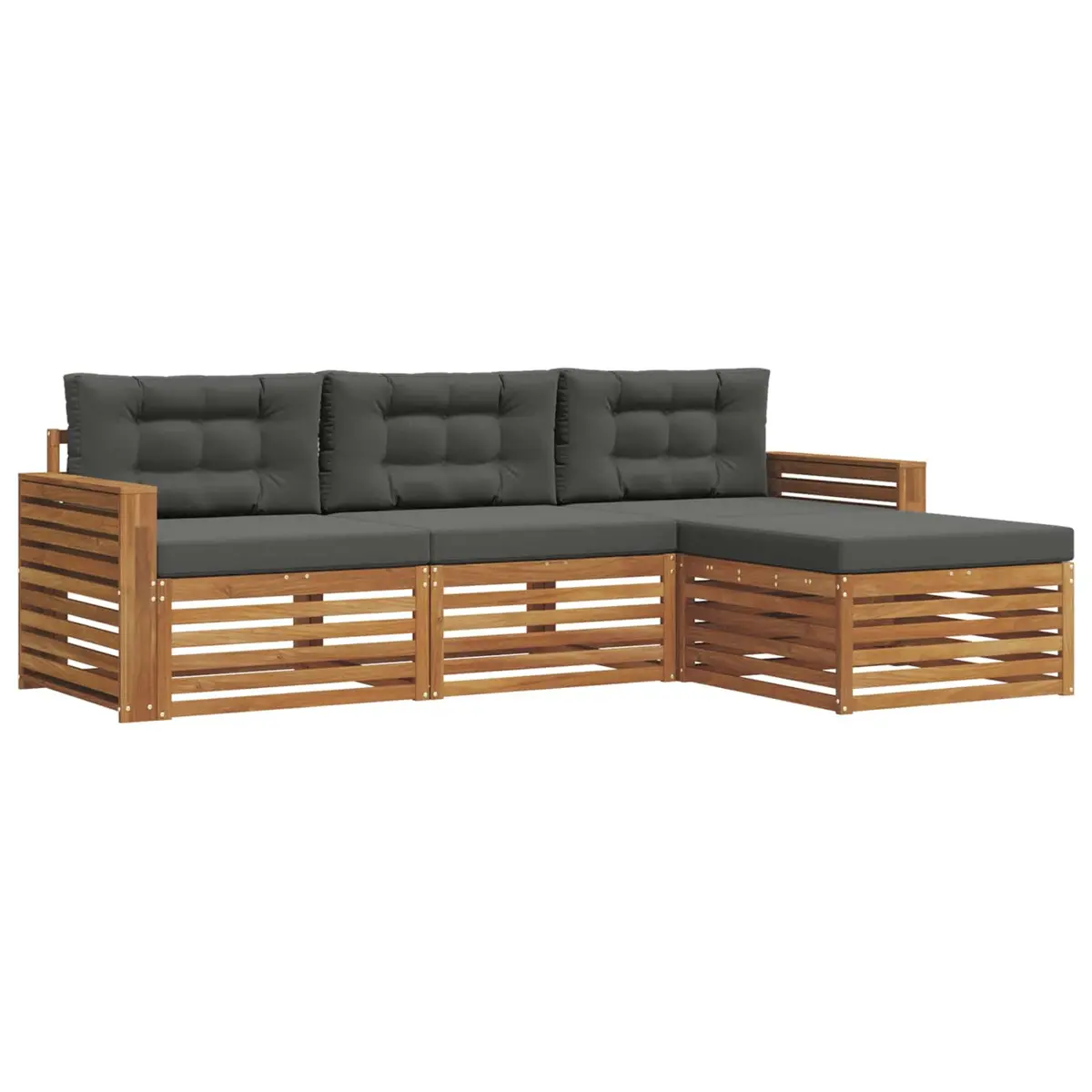 Modular Outdoor Sofa Set in Natural Anthracite
