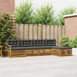 5-Piece Outdoor Sofa Set with Acacia Wood Durability