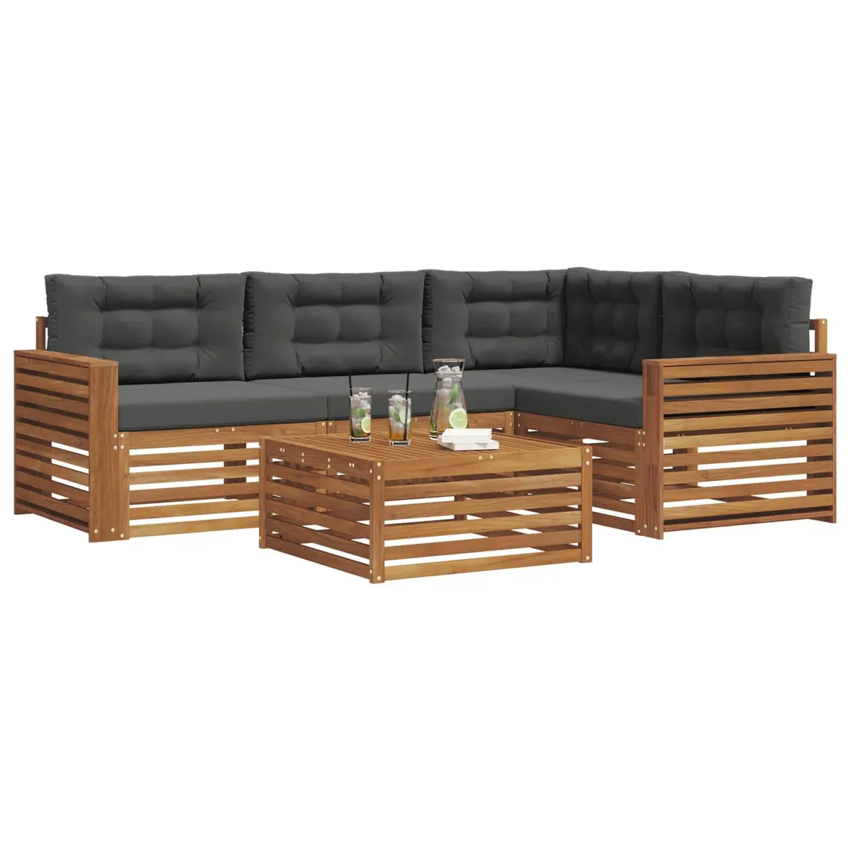 5-Piece Modular Outdoor Sofa Set with Cushions