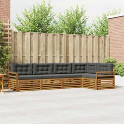Stylish 5-Piece Outdoor Sofa Set with Cushions in Brown