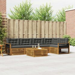 6-Piece Modular Lounge Sofa Set for Outdoor Spaces