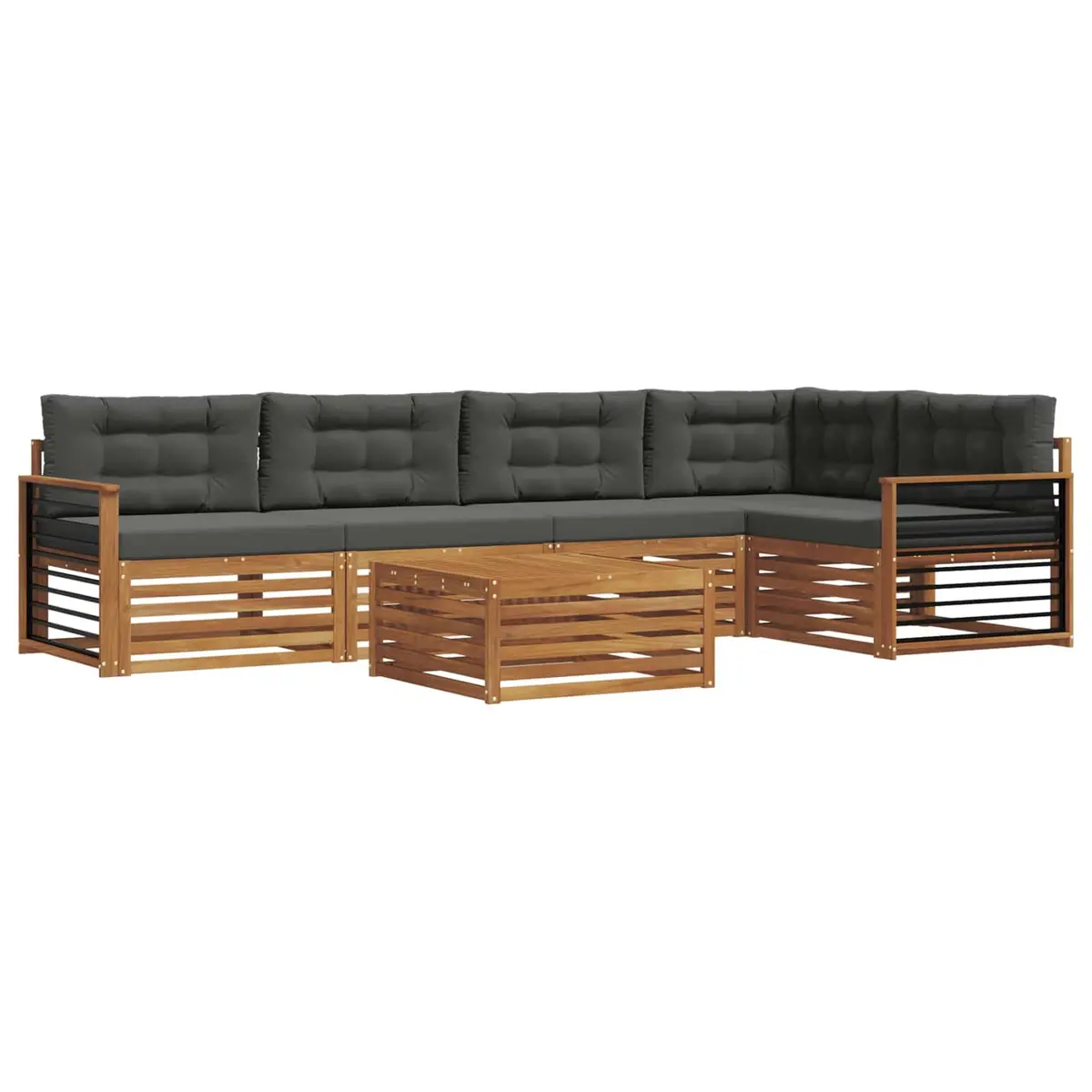 6-Piece Modular Lounge Sofa Set for Outdoor Spaces