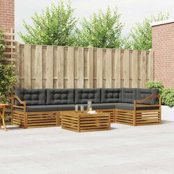 6-Piece Outdoor Sofa Set in Modern Acacia Design