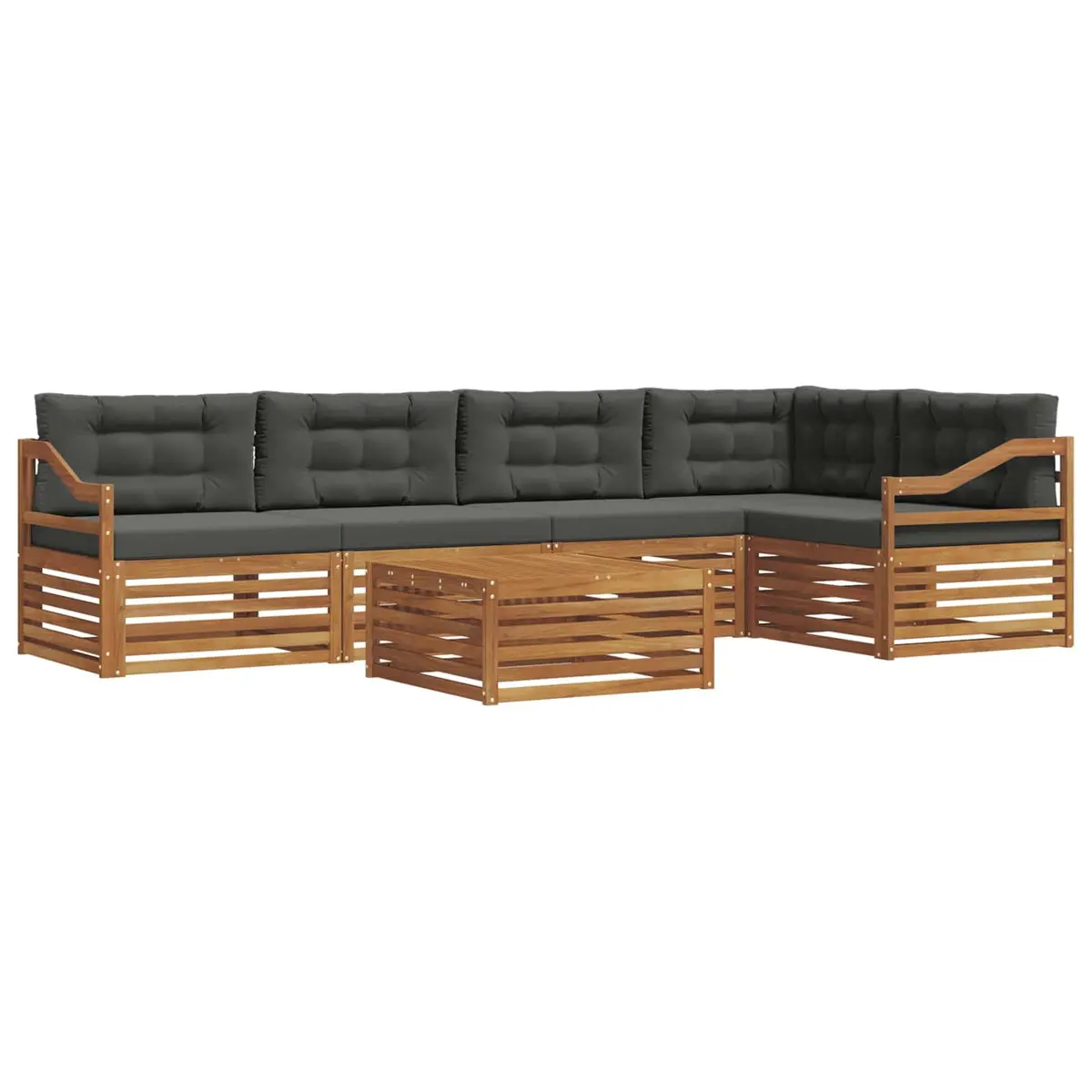 Outdoor Sofa Set 6 Piece Garden Furniture with Cushions Modern Style Patio