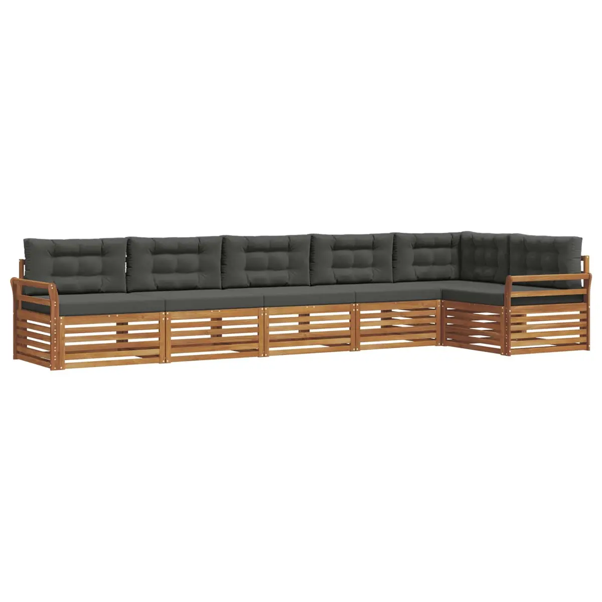 Modular 6 Piece Acacia Wood Outdoor Sofa Set