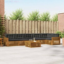 7-Piece Modular Garden Sofa Set with Cushions