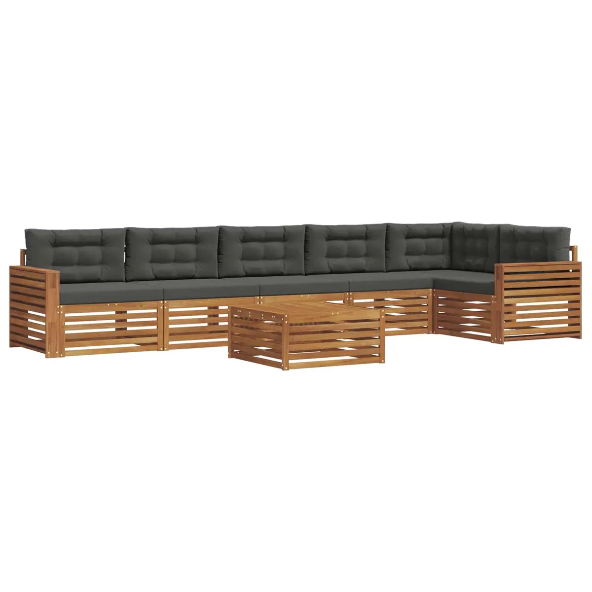 7-Piece Modular Garden Sofa Set with Cushions