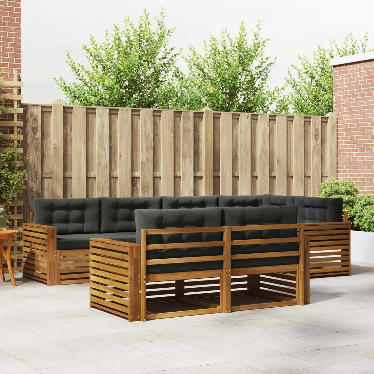 7-Piece Modular Outdoor Sofa Set in Natural Brown