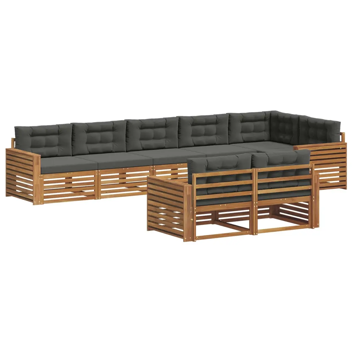 8-Piece Modular Outdoor Sofa Set in Acacia