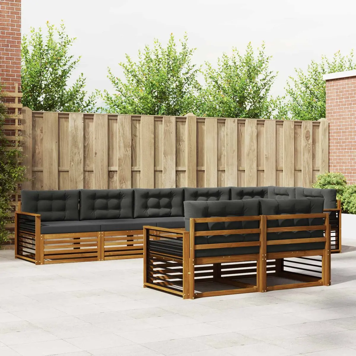 8-Piece Modular Outdoor Sofa Set with Cushions