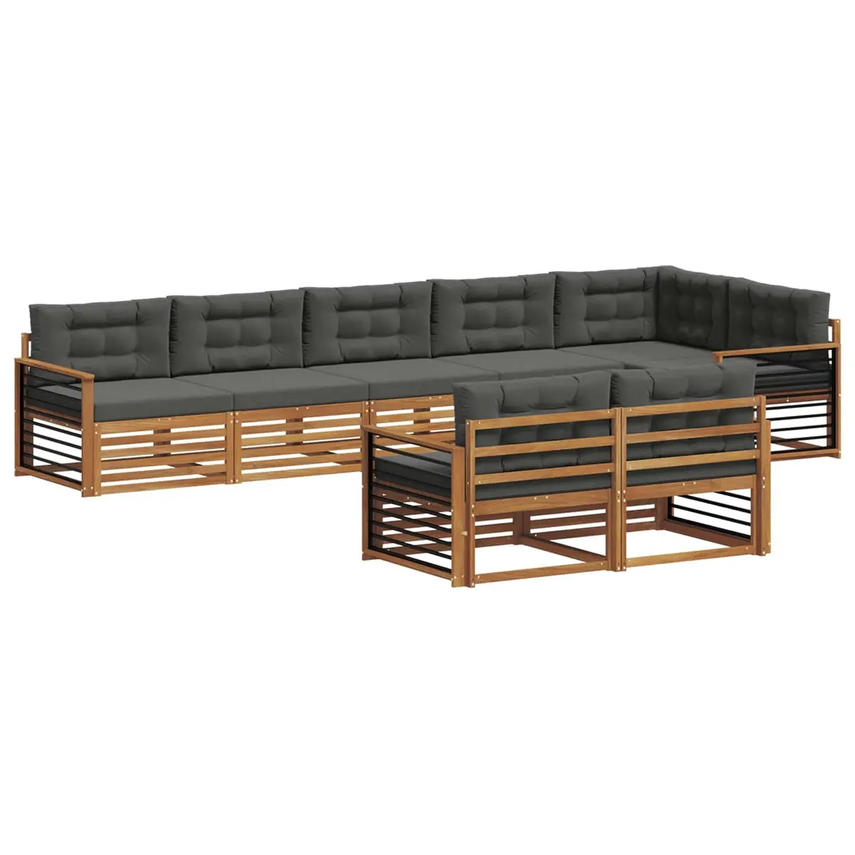 8-Piece Modular Outdoor Sofa Set with Cushions