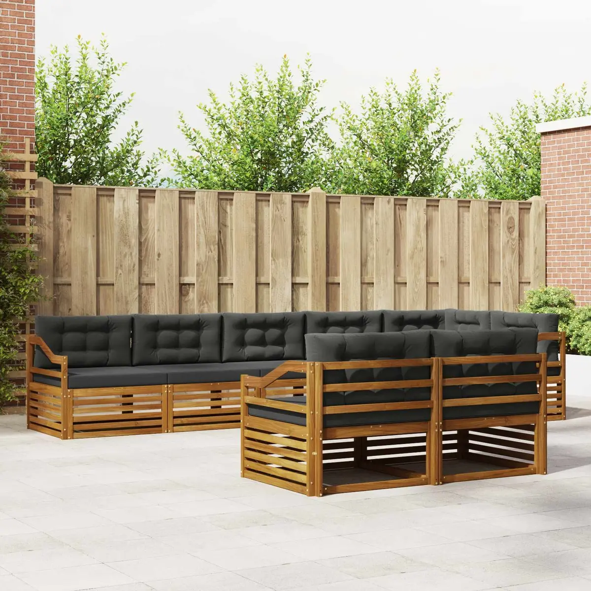 8-Piece Modular Outdoor Sofa Set with Cushions