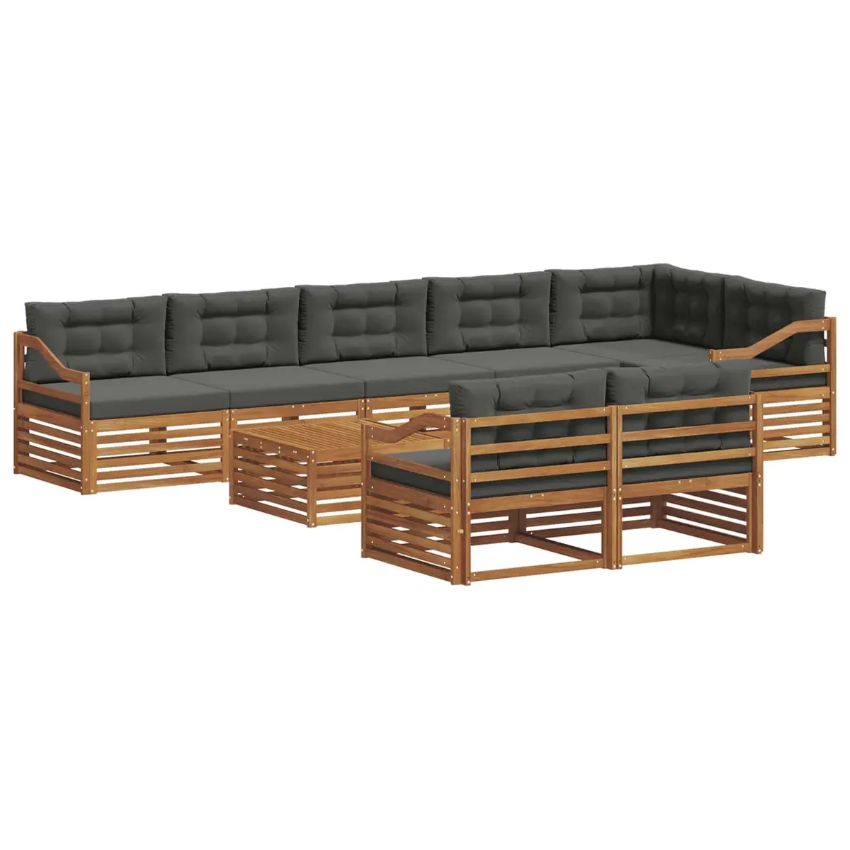 9-Piece Modular Outdoor Sofa Set with Cushions
