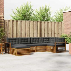 6-Piece Modular Outdoor Sofa Set in Natural Anthracite