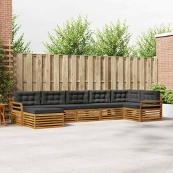 7-Piece Outdoor Sofa Set with Cushions in Anthracite Brown