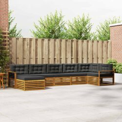 7 Piece Acacia Wood Outdoor Sofa Set for Durable Comfort