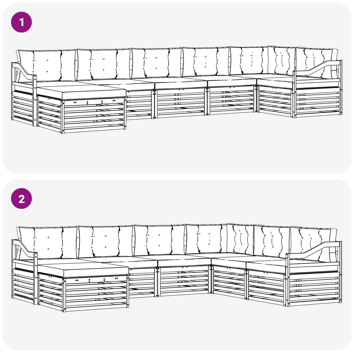 Outdoor Sofa Set 7 Pcs with Cushions Garden Furniture Terrace Lounge Seating