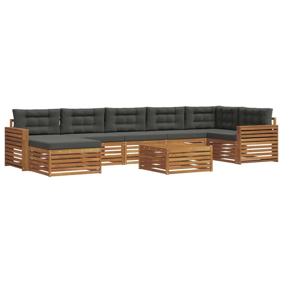 8-Piece Modular Garden Sectional Sofa Set with Cushions