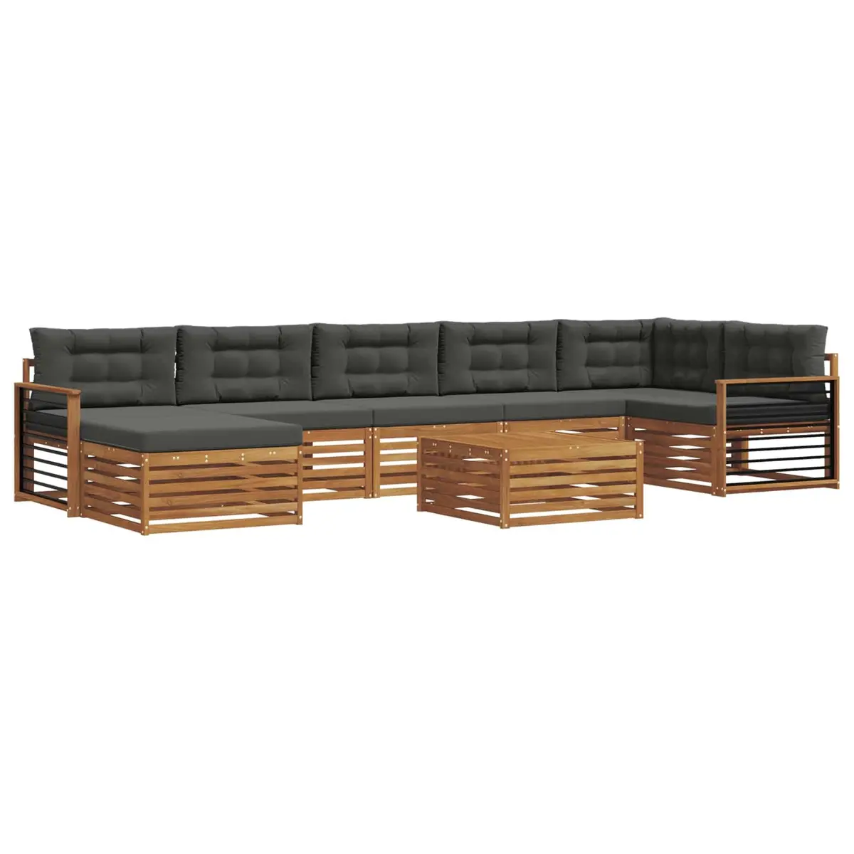 8-Piece Outdoor Modular Sofa Set with Cushions