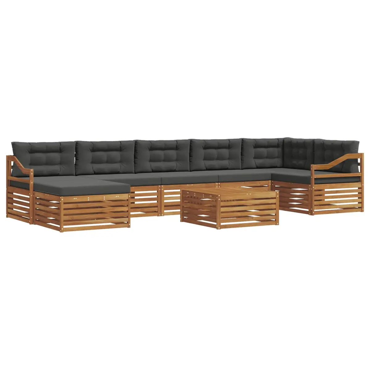 8-Piece Modular Outdoor Sectional Sofa Set with Cushions