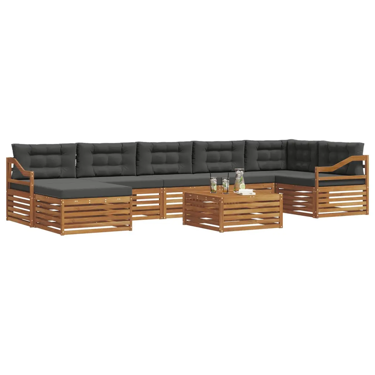 8-Piece Modular Outdoor Sectional Sofa Set with Cushions