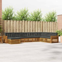 8 Piece Modular Outdoor Sofa Set in Natural Anthracite