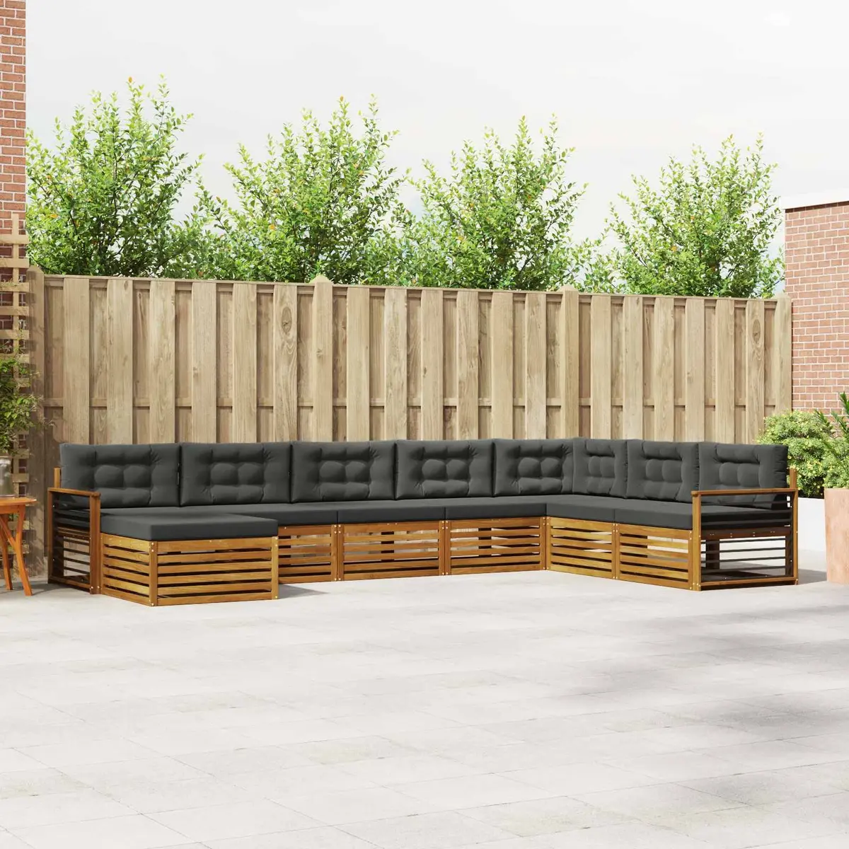 8-Piece Outdoor Sofa Set in Natural Acacia