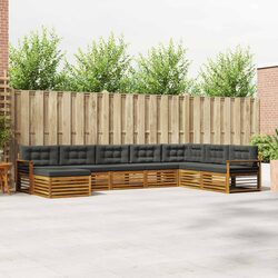 Stylish 8-Piece Outdoor Sofa Set in Natural Acacia